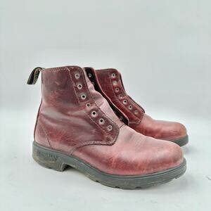 Blundstone Redwood Red Leather Laceup Work Combat Boots Women's 7.5